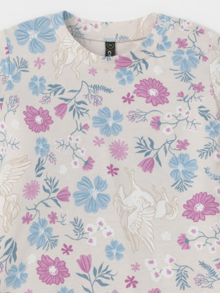 Лонгсливы для девочки, артикул: КР 302990, цвет: светло-бежевый - 2 фото